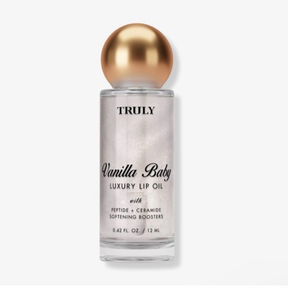 TRULY Vanilla Baby LUXURY LIP OIL with PEPTIDE + CERAMIDE SOFTENING BOOSTERS